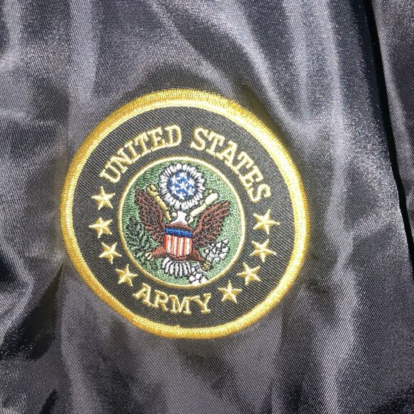 Bravo Series Black Flight Jacket By Burk’s Bay Mens US Army Vietnam Veteran Sz L - Picture 4 of 10